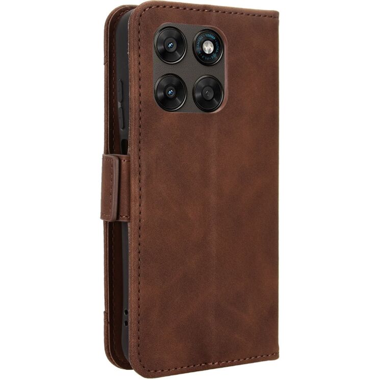 Чохол-книжка з кишеньками Deexe Wallet Stand для Motorola Moto G77 - Brown: фото 7 з 15