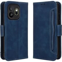 Чехол-книжка с карманами Deexe Wallet Stand для OnePlus 15T - Blue: фото 1 из 15