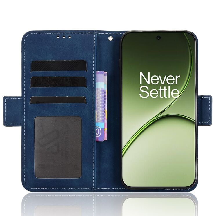 Чехол-книжка с карманами Deexe Wallet Stand для OnePlus 15T - Blue: фото 5 из 15