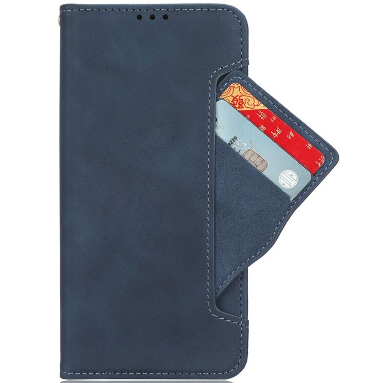 Чехол-книжка с карманами Deexe Wallet Stand для OnePlus 15T - Blue: фото 3 из 15