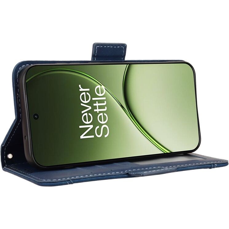Чехол-книжка с карманами Deexe Wallet Stand для OnePlus 15T - Blue: фото 6 из 15