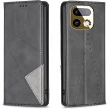 Чехол-книжка с карманами UniCase Geometric Pattern для Realme 16 Pro - Black: фото 1 из 12