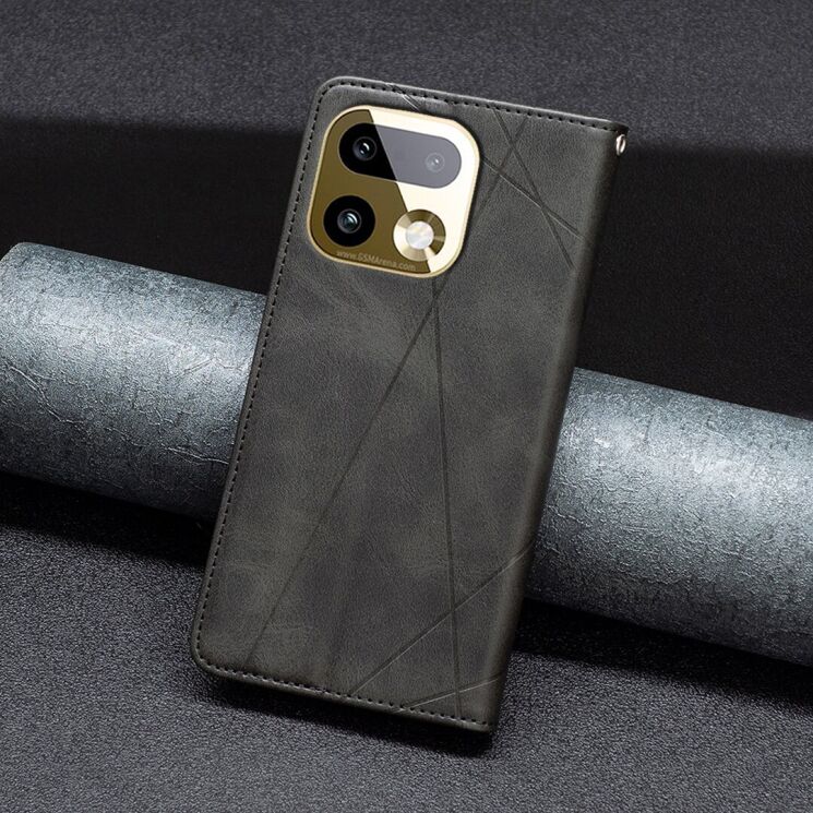 Чехол-книжка с карманами UniCase Geometric Pattern для Realme 16 Pro - Black: фото 6 из 12
