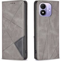 Чехол-книжка с карманами UniCase Geometric Pattern для Xiaomi Redmi Note 17 Pro - Grey: фото 1 из 9