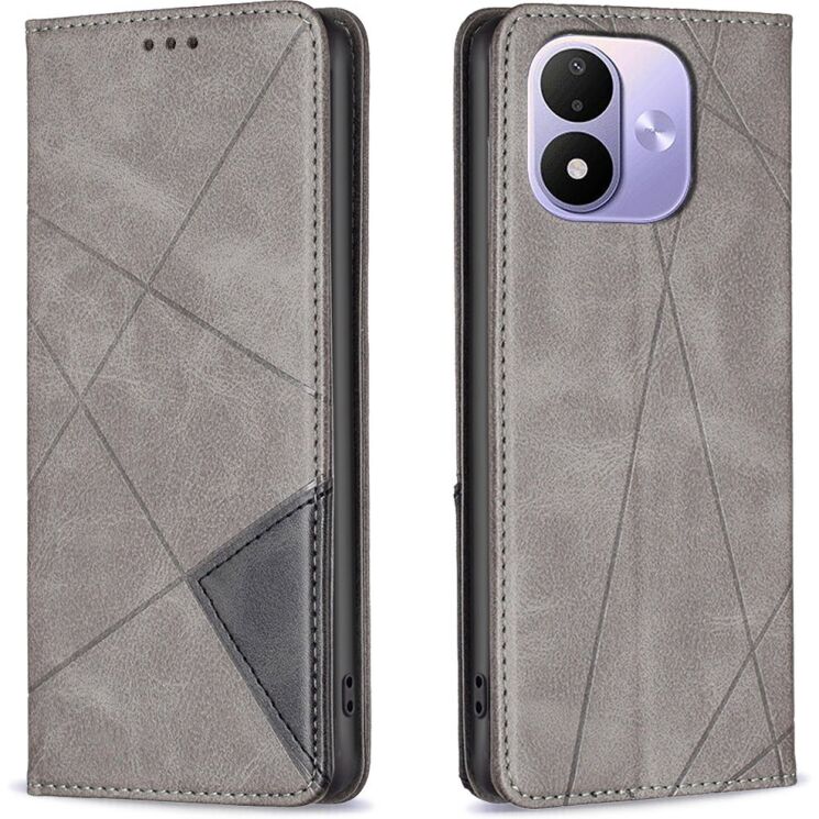 Чехол-книжка с карманами UniCase Geometric Pattern для Xiaomi Redmi Note 17 Pro - Grey (429504H) Чехол-книжка с карманами UniCase Geometric Pattern для Xiaomi Redmi Note 17 Pro - Grey: фото 1 из 9