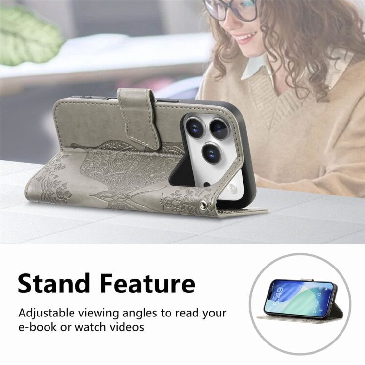 Чохол-книжка з малюнком UniCase Butterfly Pattern для iPhone 18 Pro / 17 Pro - Light Purple (423624LV) Чохол-книжка з малюнком UniCase Butterfly Pattern для iPhone 18 Pro / 17 Pro - Light Purple: фото 8 з 9