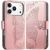 Чохол-книжка з малюнком UniCase Butterfly Pattern для iPhone 18 Pro / 17 Pro - Rose Gold: фото 1 з 9