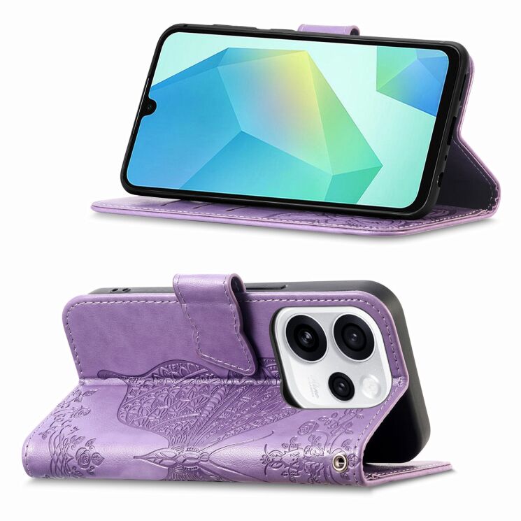Чехол-книжка с рисунком UniCase Butterfly Pattern для OPPO Reno 15 F/FS - Light Purple: фото 2 из 8