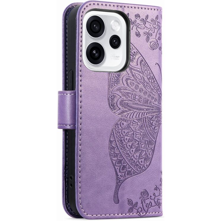 Чехол-книжка с рисунком UniCase Butterfly Pattern для OPPO Reno 15 F/FS - Light Purple: фото 7 из 8