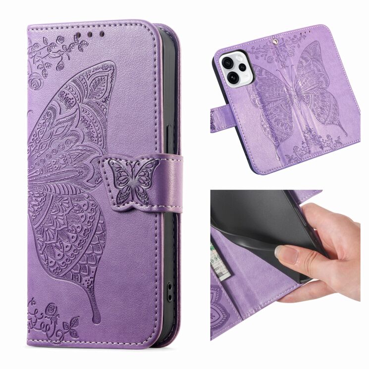 Чехол-книжка с рисунком UniCase Butterfly Pattern для OPPO Reno 15 F/FS - Light Purple: фото 3 из 8