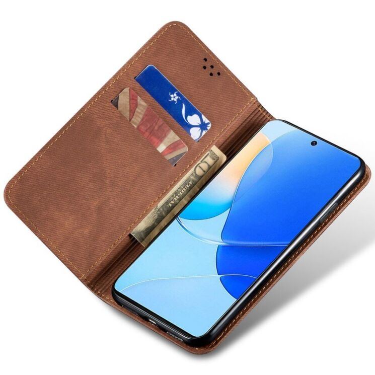 Чехол-книжка с кармашками UniCase Jeans Wallet для Huawei Nova 9 SE - Coffee: фото 5 из 6