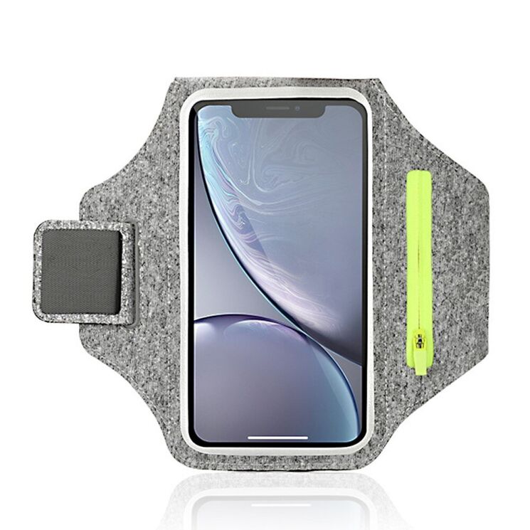 Чехол на руку Deexe Running Armband для смартфонов 6,7 дюйма - Grey: фото 1 из 8