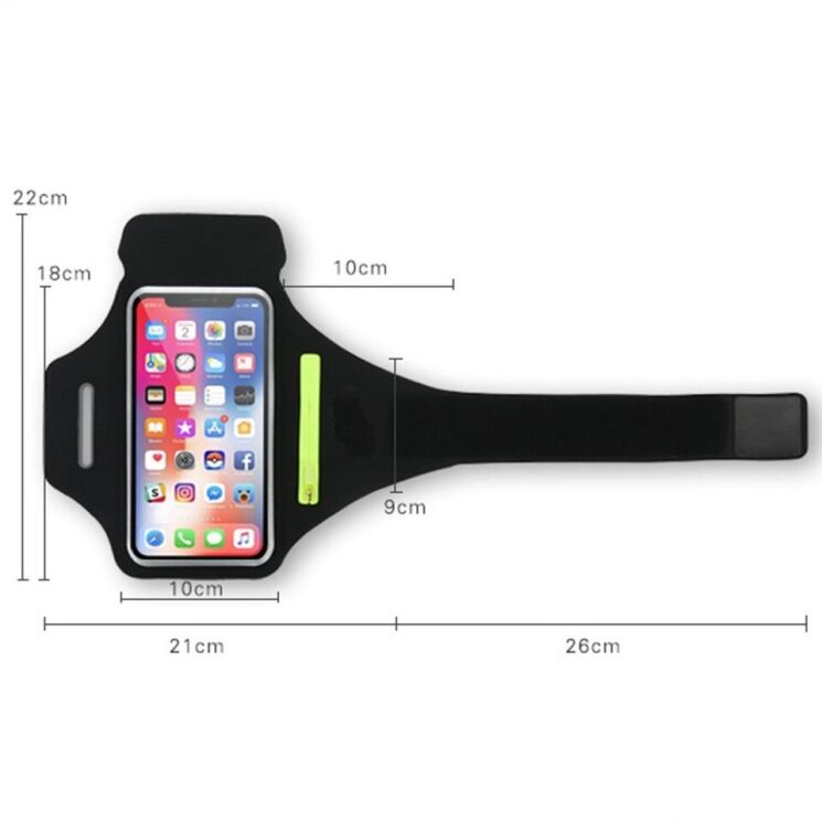 Чехол на руку Deexe Running Armband для смартфонов 6,7 дюйма - Grey: фото 6 из 8