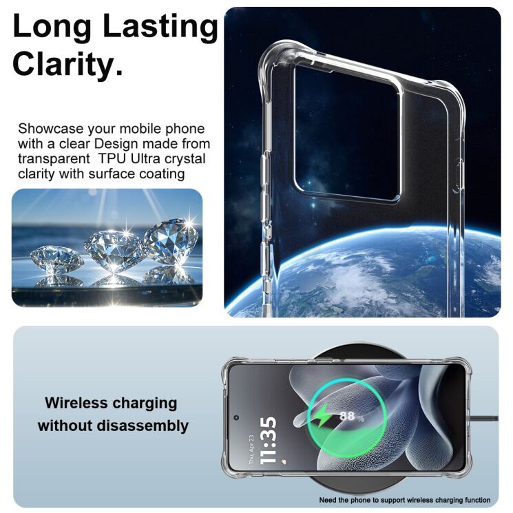 Захисний чохол IMAK Airbag MAX Case для Motorola Edge 70 - Matte Black: фото 6 з 10