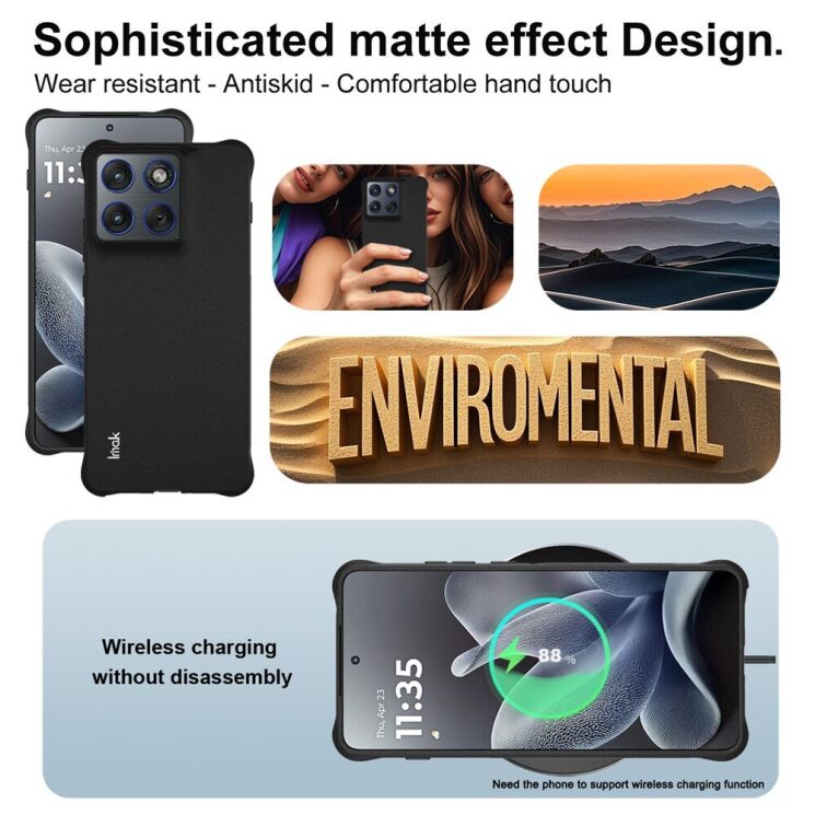 Захисний чохол IMAK Airbag MAX Case для Motorola Edge 70 - Matte Black: фото 8 з 10