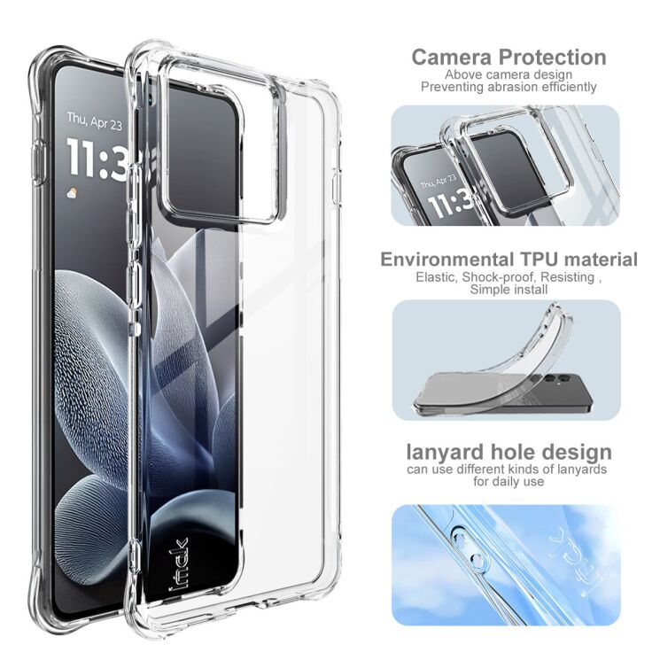 Захисний чохол IMAK Airbag MAX Case для Motorola Edge 70 - Matte Black: фото 5 з 10