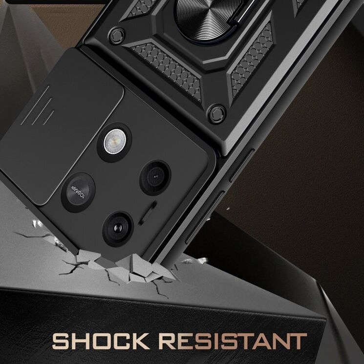 Чехол с защитой камеры Deexe Armor Shield для Xiaomi Redmi Note 13 5G - Black: фото 3 из 9
