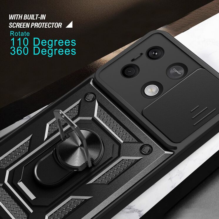 Чехол с защитой камеры Deexe Armor Shield для Xiaomi Redmi Note 13 5G - Black: фото 7 из 9