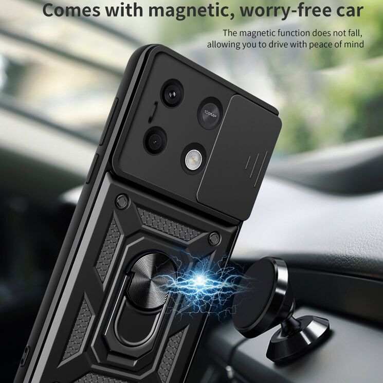 Чехол с защитой камеры Deexe Armor Shield для Xiaomi Redmi Note 13 5G - Black: фото 4 из 9