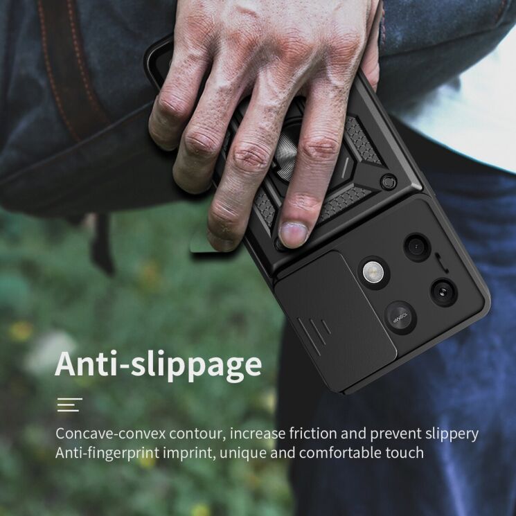 Чехол с защитой камеры Deexe Armor Shield для Xiaomi Redmi Note 13 5G - Black: фото 9 из 9