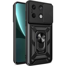 Чехол с защитой камеры Deexe Armor Shield для Xiaomi Redmi Note 13 5G - Black: фото 1 из 9