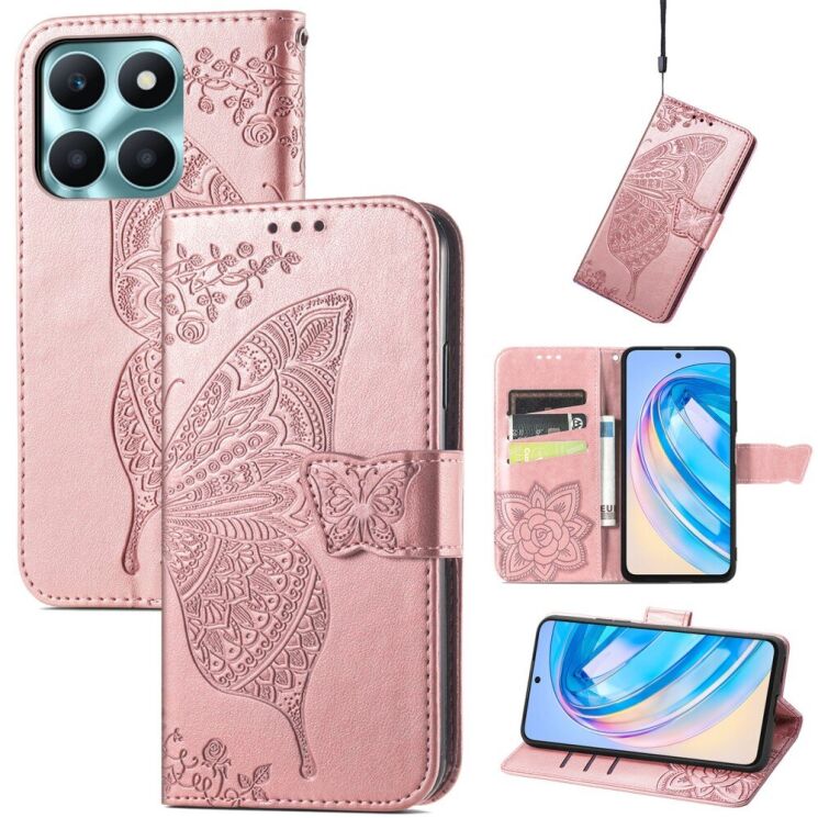 Чехол UniCase Butterfly Pattern для Honor X6a - Rose Gold: фото 4 из 6