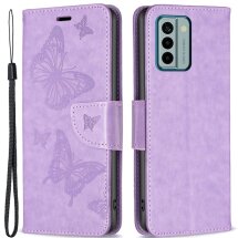 Чехол UniCase Butterfly Pattern для Nokia G22 - Purple: фото 1 из 7