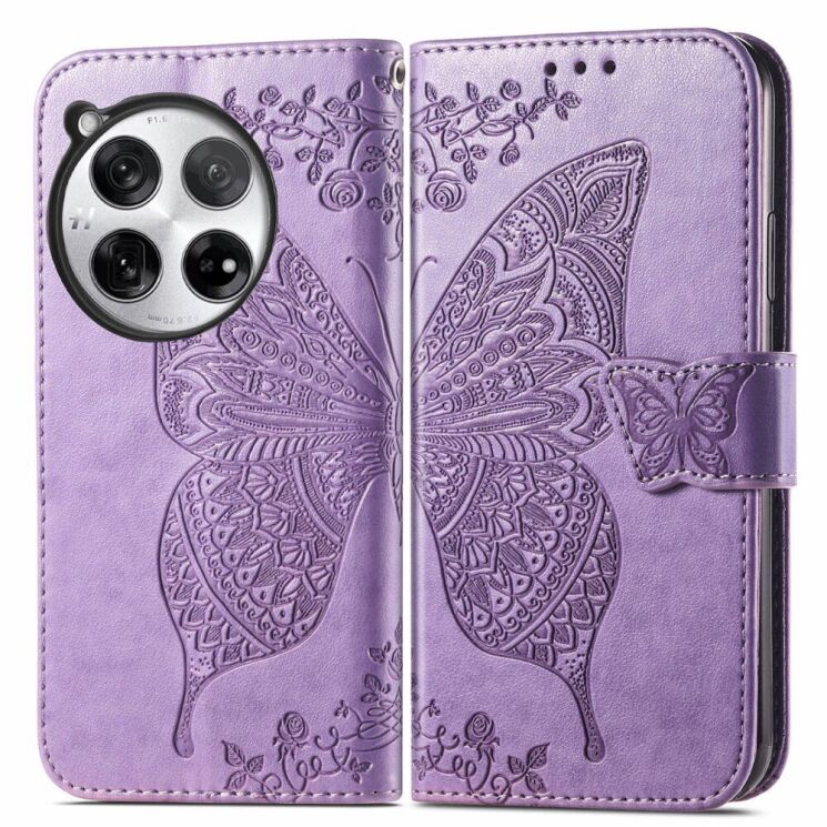 Чехол UniCase Butterfly Pattern для OnePlus 12 - Light Purple: фото 1 из 8