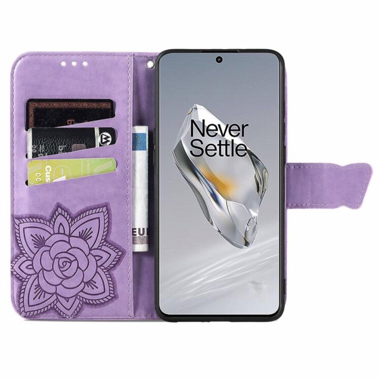 Чехол UniCase Butterfly Pattern для OnePlus 12 - Light Purple: фото 2 из 8