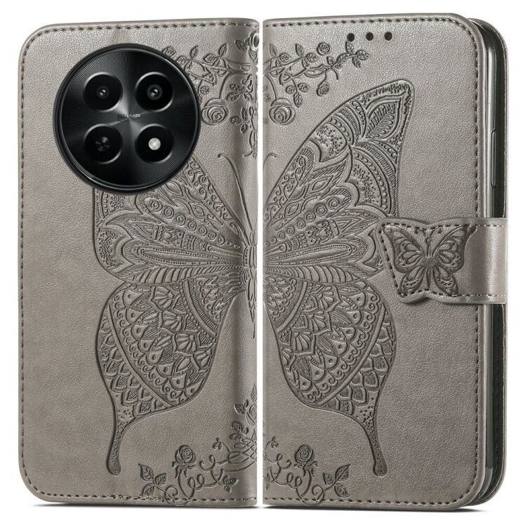 Чехол UniCase Butterfly Pattern для Realme 12 5G - Grey: фото 1 из 8