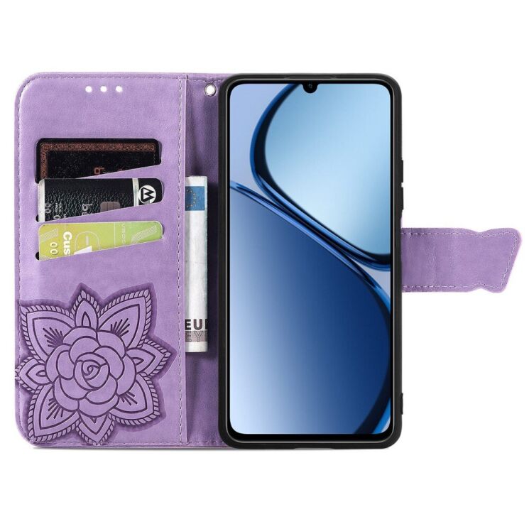 Чехол UniCase Butterfly Pattern для Realme C63 / C61 / Note 60x - Light Purple: фото 2 из 9