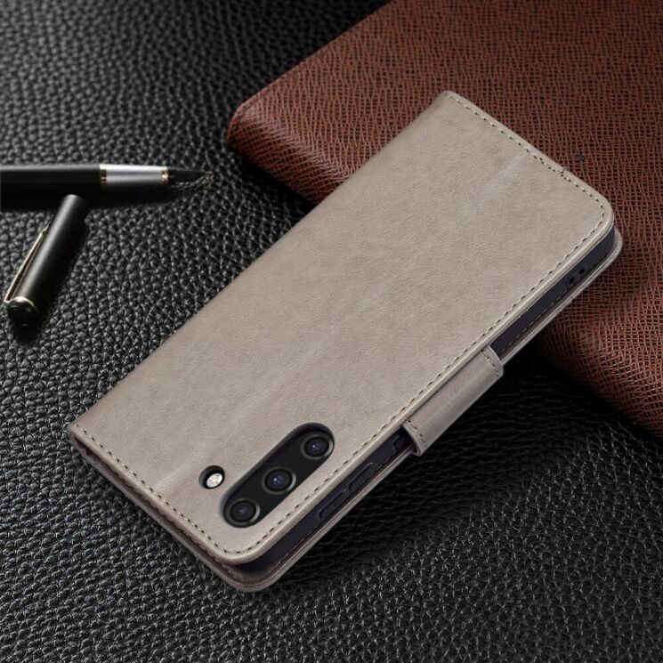 Чехол UniCase Butterfly Pattern для Samsung Galaxy S21 FE (G990) - Grey: фото 6 из 10