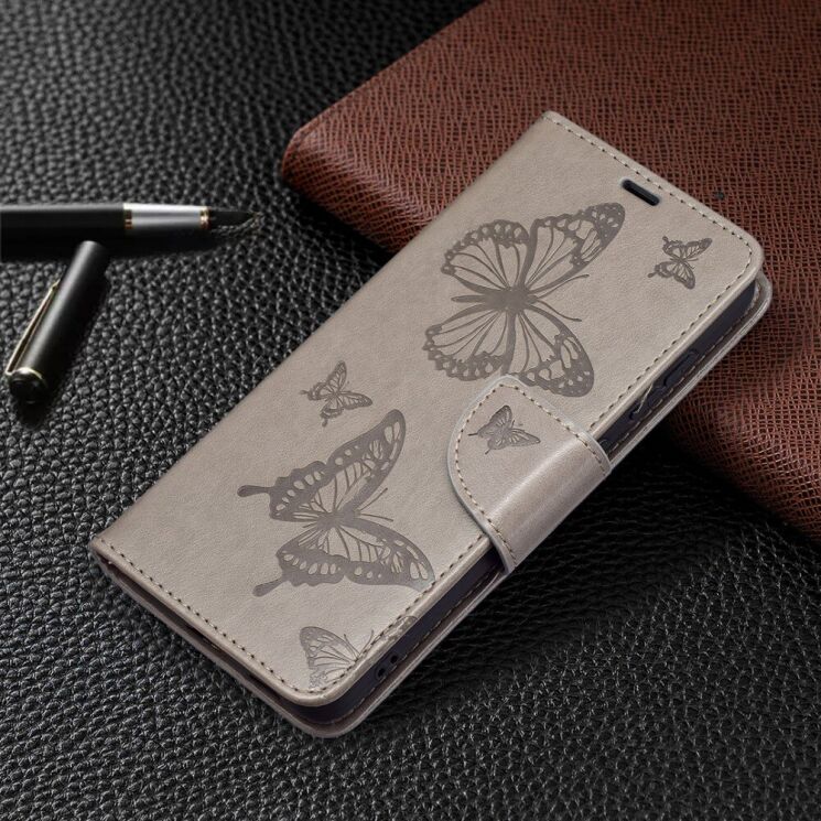 Чехол UniCase Butterfly Pattern для Samsung Galaxy S21 FE (G990) - Grey: фото 5 из 10