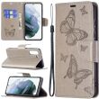 Чехол UniCase Butterfly Pattern для Samsung Galaxy S21 FE (G990) - Grey (230621H)