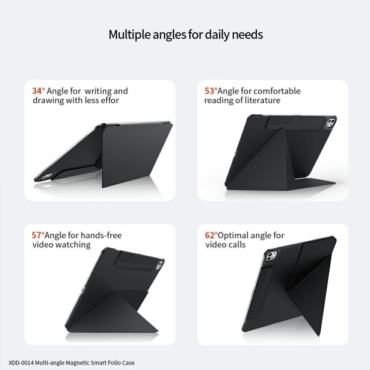 Чехол XUNDD Multi-Angle Stand для Apple iPad Air 4 / 5 10.9 (2020/2022) / Air 11 (2024) - Black: фото 4 из 6