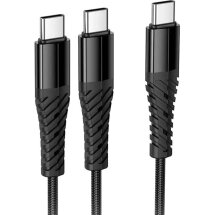 Кабель Hoco X123 2 in 1 Type-C to 2Type-C (3A, 1m) - Black: фото 1 из 9