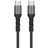 Кабель Sharge Braided Type-C to Type-C (100W, 1.5m) - Black: фото 1 из 10