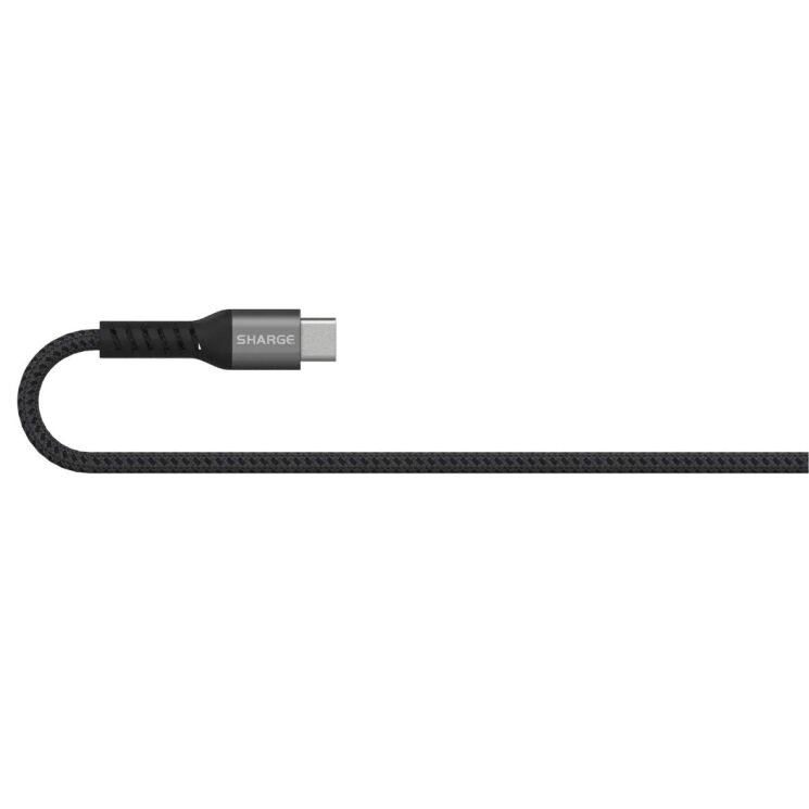 Кабель Sharge Braided Type-C to Type-C (100W, 1.5m) - Black: фото 9 из 10