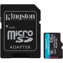 Карта памяти Kingston MicroSDXC Canvas Go Plus Gen4 512GB UHS-I U3 V30 A2 R200 + адаптер (SDCG4/512GB) - Black: фото 1 из 3