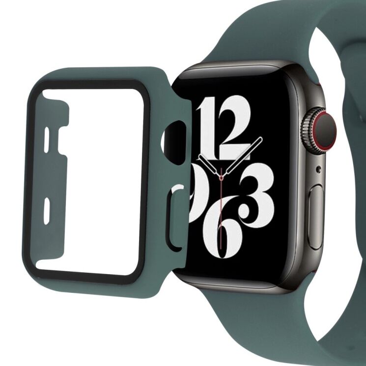 Комплект (чохол і ремінець) Deexe Silicone Set для Apple Watch 45 mm (7 / 8 / 9 Series) - Green: фото 1 з 7