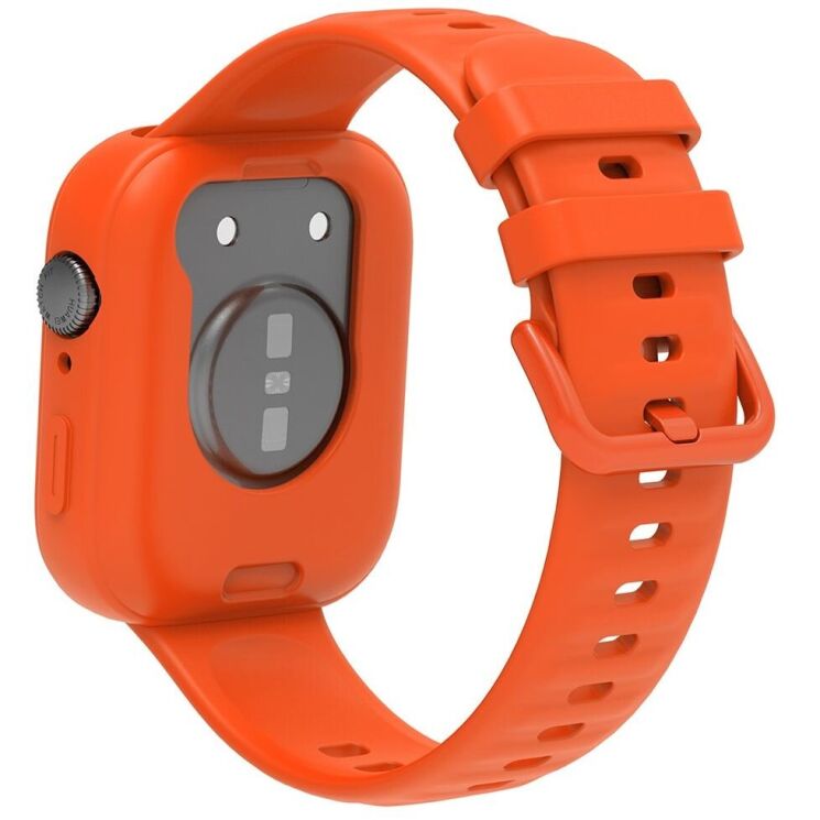 Комплект (чехол и ремешок) Deexe Silicone Set для Huawei Watch Fit 3 - Orange: фото 2 из 9