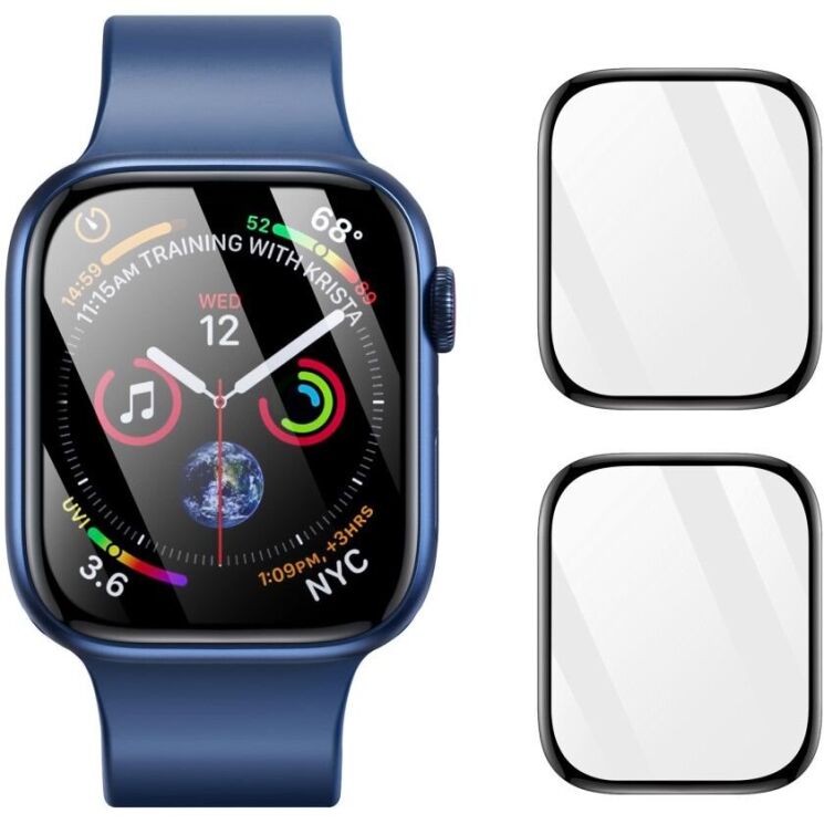 Комплект защитных пленок DUX DUCIS 3D Curved Screen для Apple Watch 10 46 mm - Black: фото 1 из 11