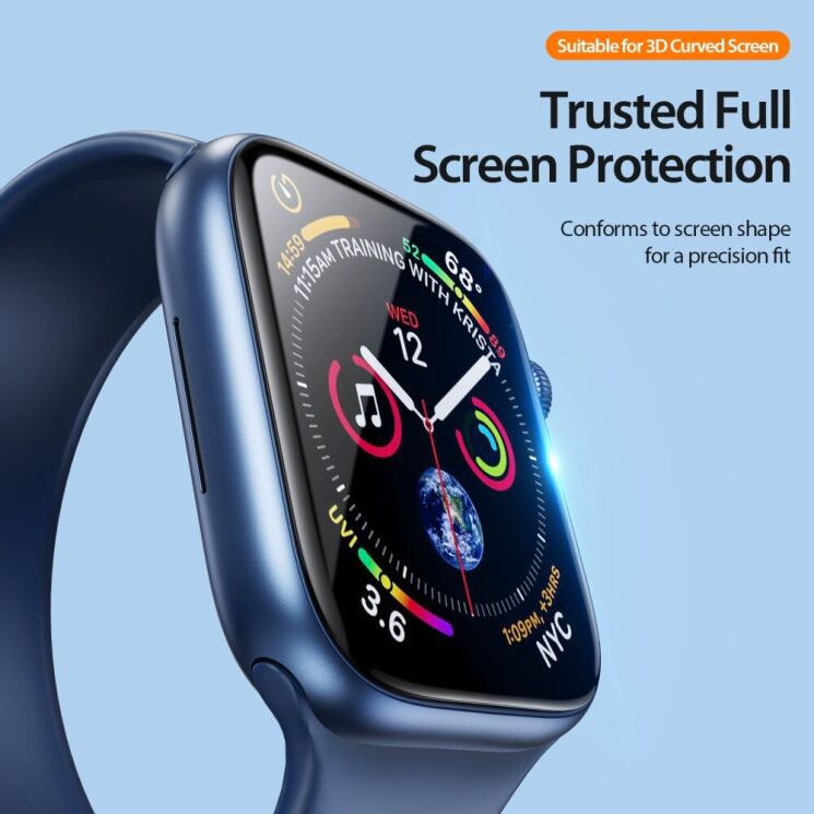 Комплект защитных пленок DUX DUCIS 3D Curved Screen для Apple Watch 10 46 mm - Black: фото 5 из 11