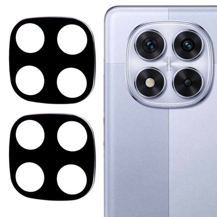 Комплект защитных стекол на заднюю камеру Deexe Black Lens Protector для Xiaomi Redmi Note 14 Pro 5G - Black: фото 1 из 4