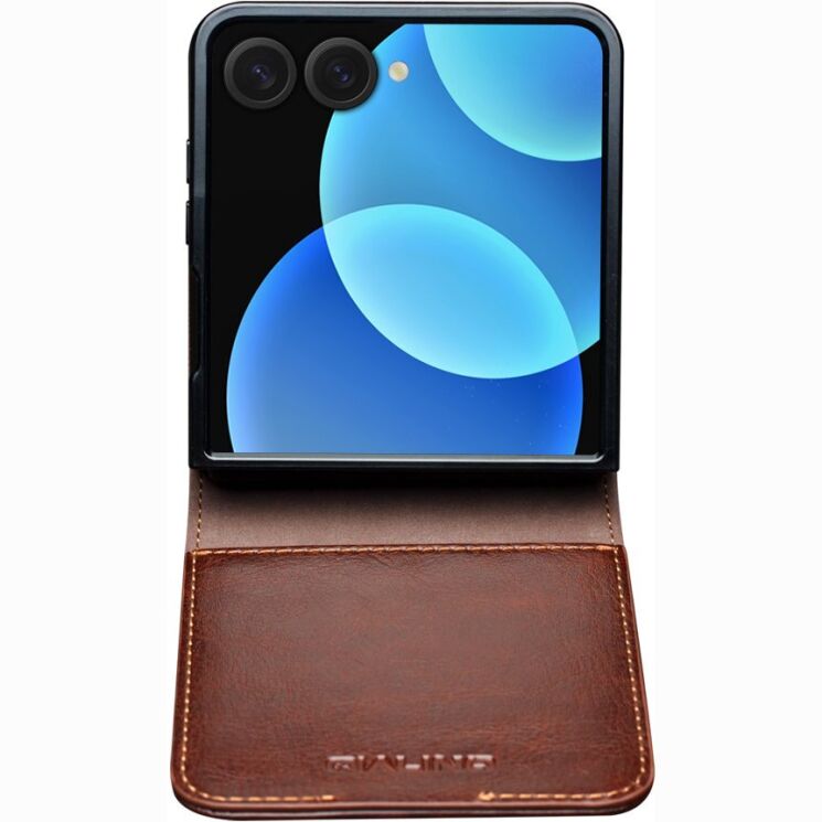 Шкіряний чохол QIALINO Classic Case (FF) для Samsung Galaxy Flip 8 - Brown (423523Z) Шкіряний чохол QIALINO Classic Case (FF) для Samsung Galaxy Flip 8 - Brown: фото 2 з 12