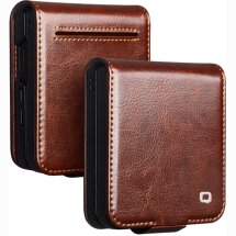 Шкіряний чохол QIALINO Classic Case (FF) для Samsung Galaxy Flip 8 - Brown: фото 1 з 12