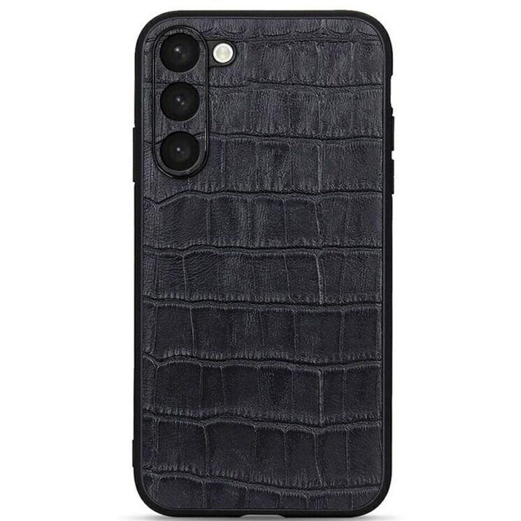 Кожаный чехол UniCase Croco Skin для Samsung Galaxy S23 Plus - Black: фото 1 из 3