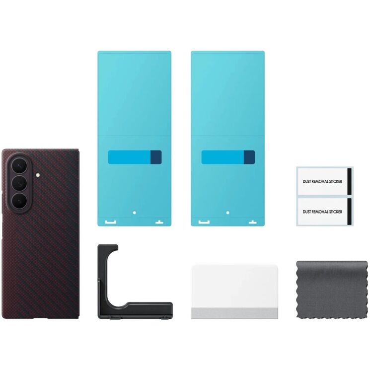 Оригінальний чохол Carbon Magnet Case для Samsung Galaxy Fold 8 Ultra (EF-KF976SREGUA) - Dark Red: фото 5 з 5