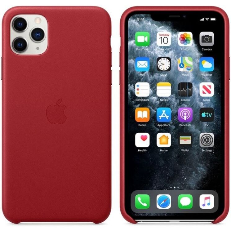 Оригинальный чехол Leather Case для Apple iPhone 11 Pro Max (MX0F2) - Red: фото 3 из 3
