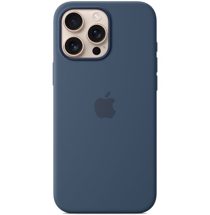 Оригинальный чехол Silicone Case with MagSafe для Apple iPhone 16 Pro Max (MYYU3) - Denim: фото 3 из 4